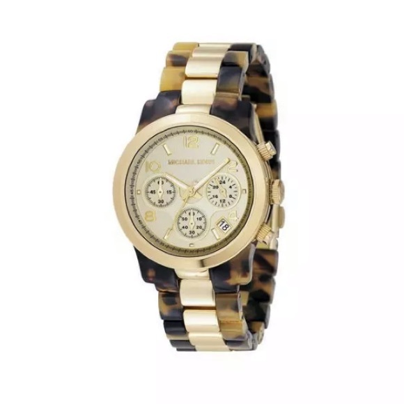 MICHAEL KORS Gold and Tortoise shell watch - Picture 1 of 9